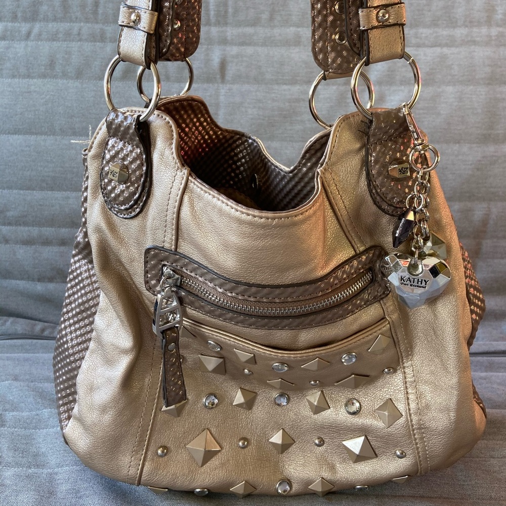 Kathy Van Zeeland Champagne Shoulder Bag